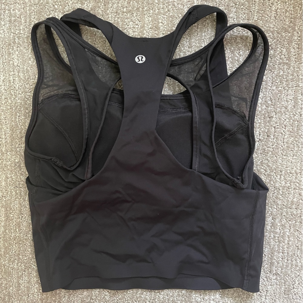 Lululemon mesh back longline - black size 4